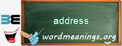WordMeaning blackboard for address